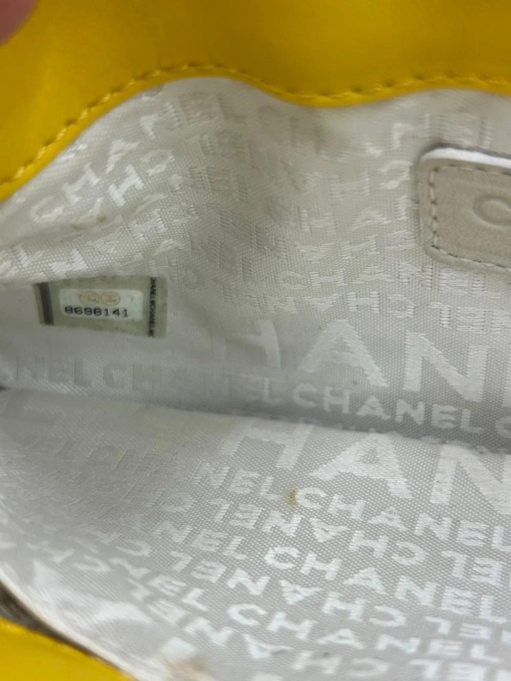 Women’s Chanel Patent Camellia Pochette. Made in Italy.